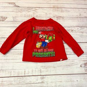 Boys Merry Mario Holiday Long Sleeve Tee